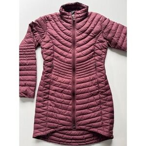 MOUNTAIN HARDWEAR Down Quilted Puffer Long‎ Jacket Womens Small Champagne Coat